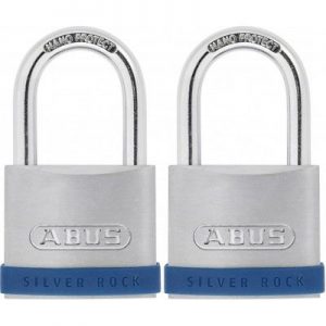 Abus Silver Rock 5 Zinc Padlock - 50mm Twin Pack