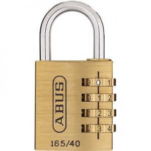 Abus Combination Padlock - Brass - 4 Wheel - 40mm