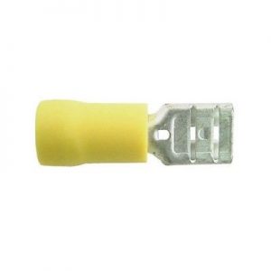 Wot-Nots Wiring Connectors - Yellow - Female Slide-On 250 - 6.3mm - Pack of 2