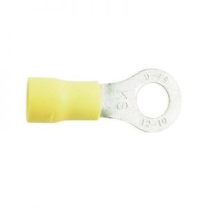 Wot-Nots Wiring Connectors - Yellow - Ring - 6mm - Pack of 2