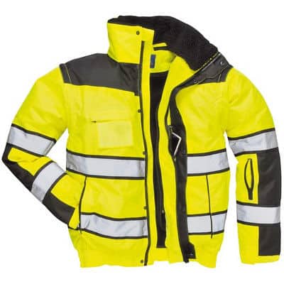 Portwest Hi-Vis Bomber Jacket - Yellow/Black - X Large